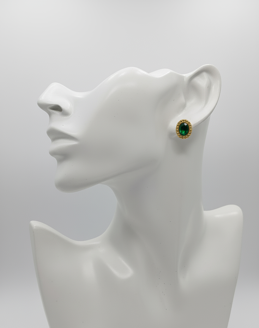 Emerald Green Stud Earrings