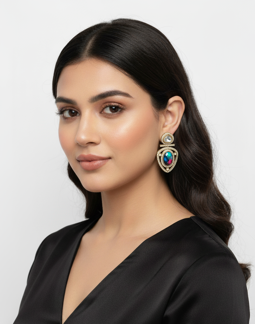 Multi-Color Statement Earrings - Image 2
