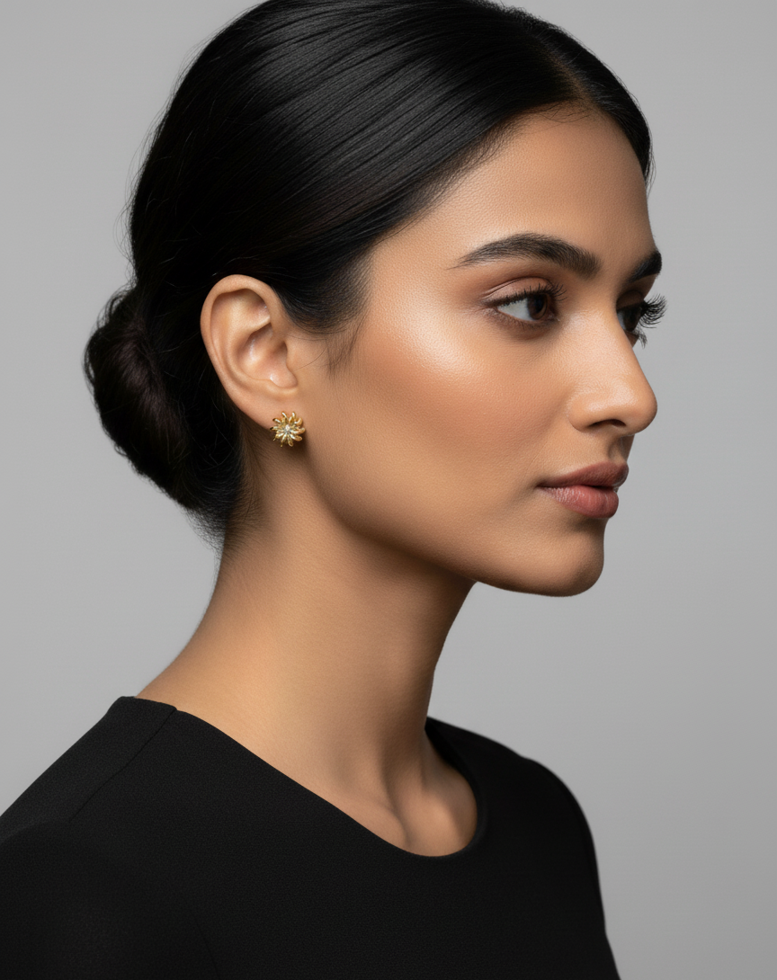 Sunburst Stud Earrings - Image 2