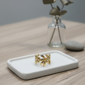 Gold Floral Adjustable Ring