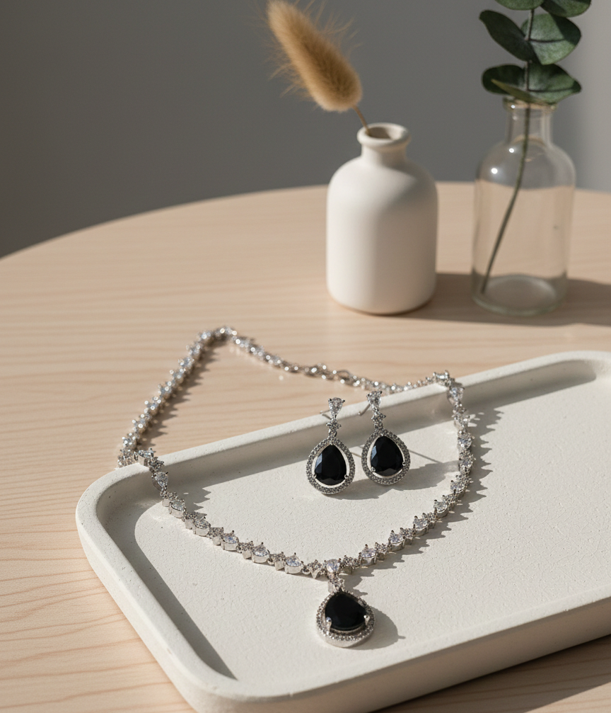 Midnight Noir AD Necklace & Earring Set