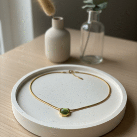 Emerald Radiance Anti-Tarnish Snake Chain